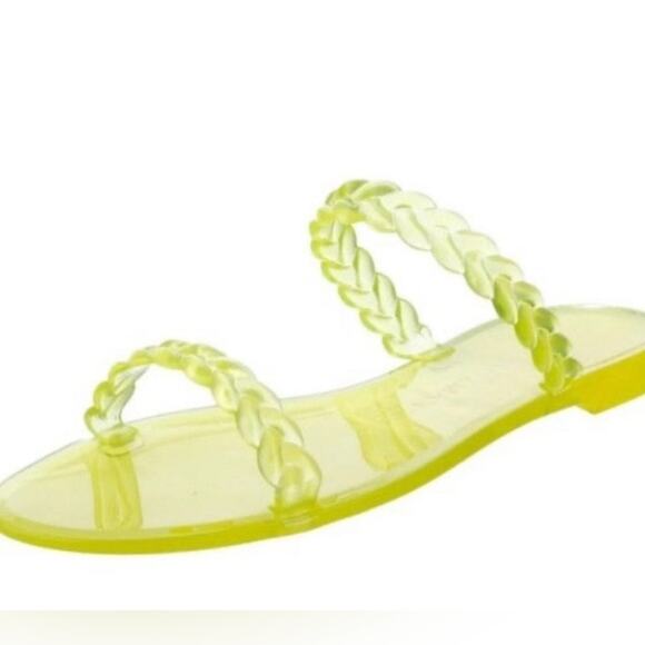 NEW Stuart Weitzman Women's Braida Sawyer Jelly Sandal Neon Green Size 8 - Picture 5 of 9